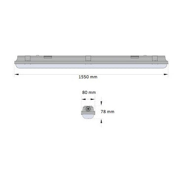 Plafo Stagna 1550mm 81,0W 4000K con Sensore a Microonde